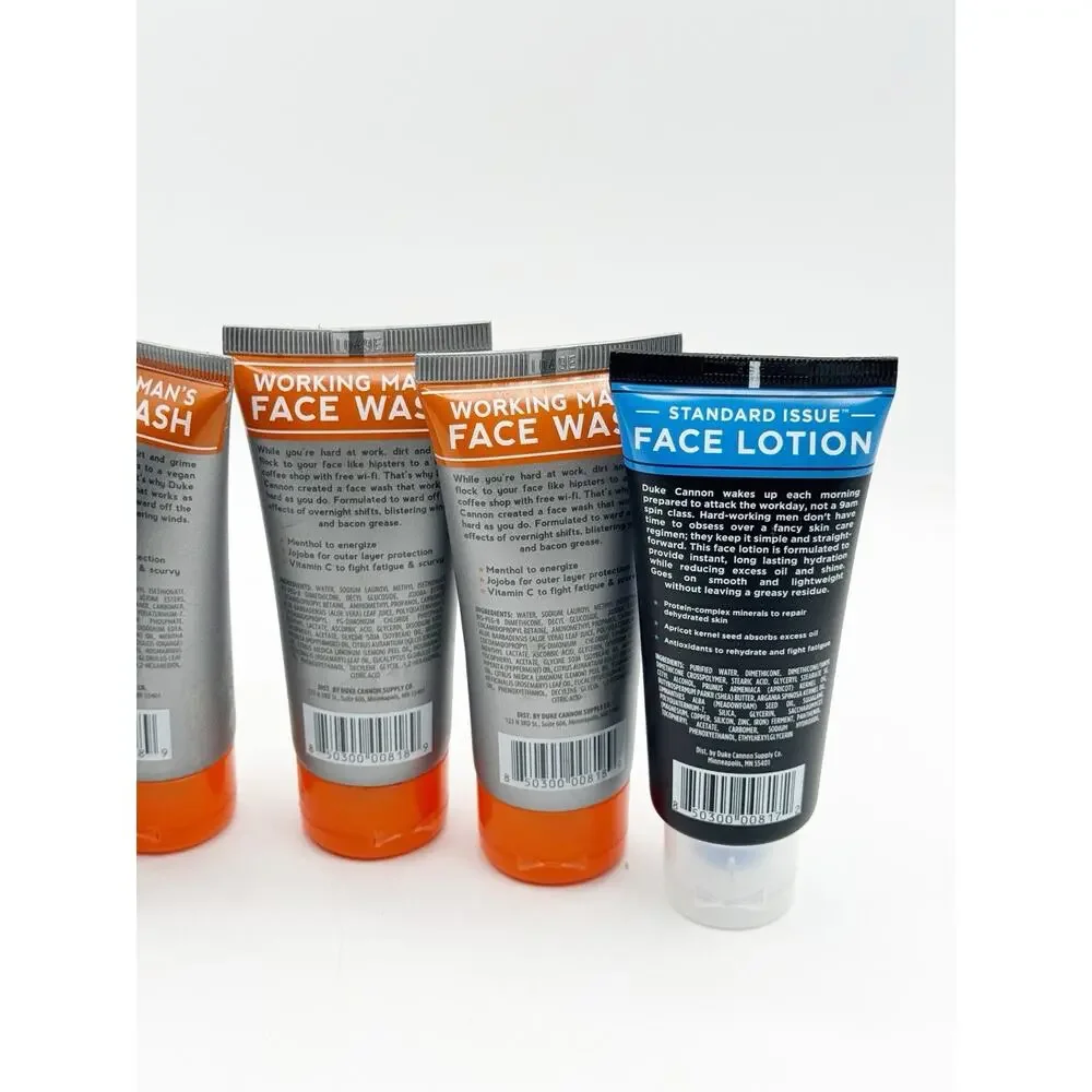 Duke Cannon Lot 5 Working Man's Face Wash & Standard Issue Lotion 2 oz USA New